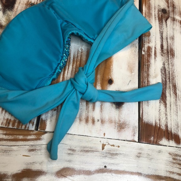 Victoria’s Secret Blue Sequined Bathing Suit Top S - Picture 4 of 9